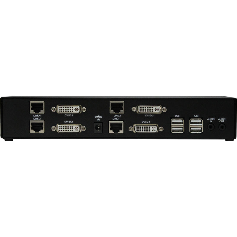 Smart-AVI Quad-Head DVI-D USB 2.0 Audio CAT5/5e/6 Extender Receiver