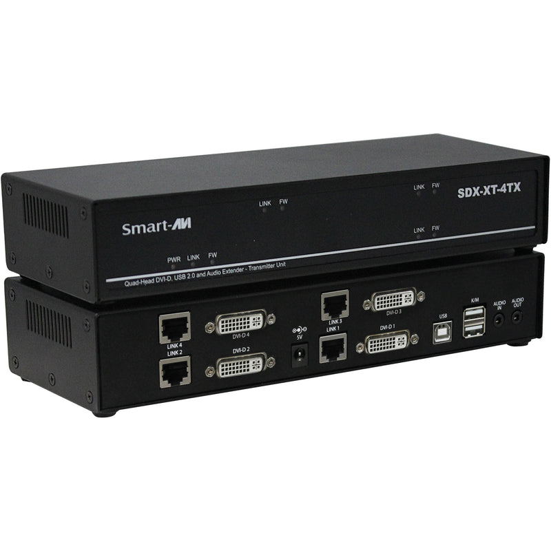 Smart-AVI Quad-Head DVI-D USB 2.0 Audio CAT5/5e/6 Extender Transmitter