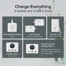 Plugable 67W USB-C Power Strip and Charging Station with Power Meter