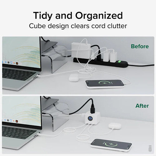 Plugable 67W USB-C Power Strip and Charging Station with Power Meter