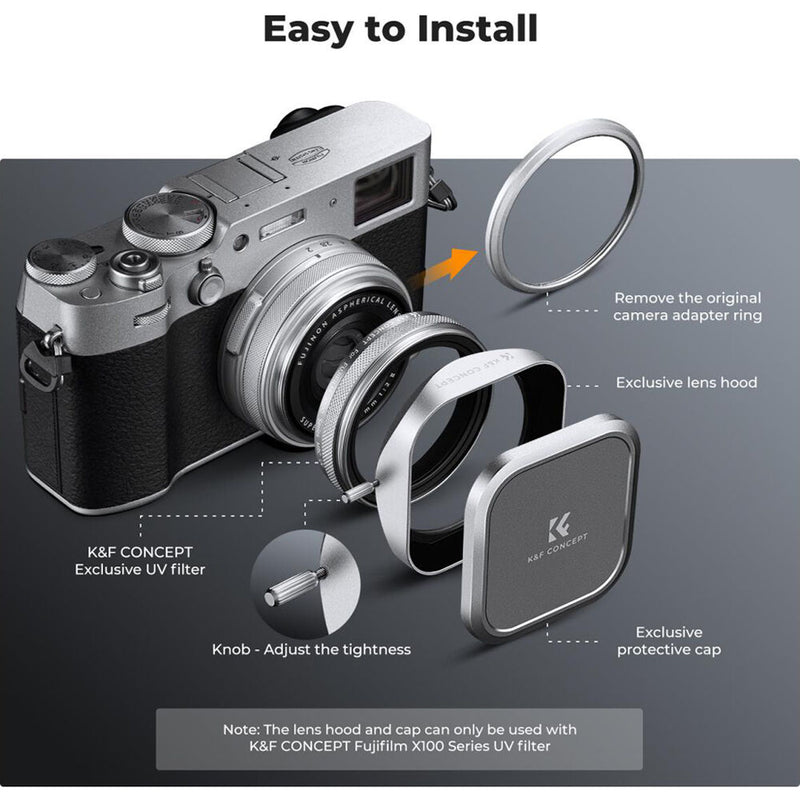 K&F Concept Nano-X Lens Hood and Cap for Select FUJIFILM Cameras