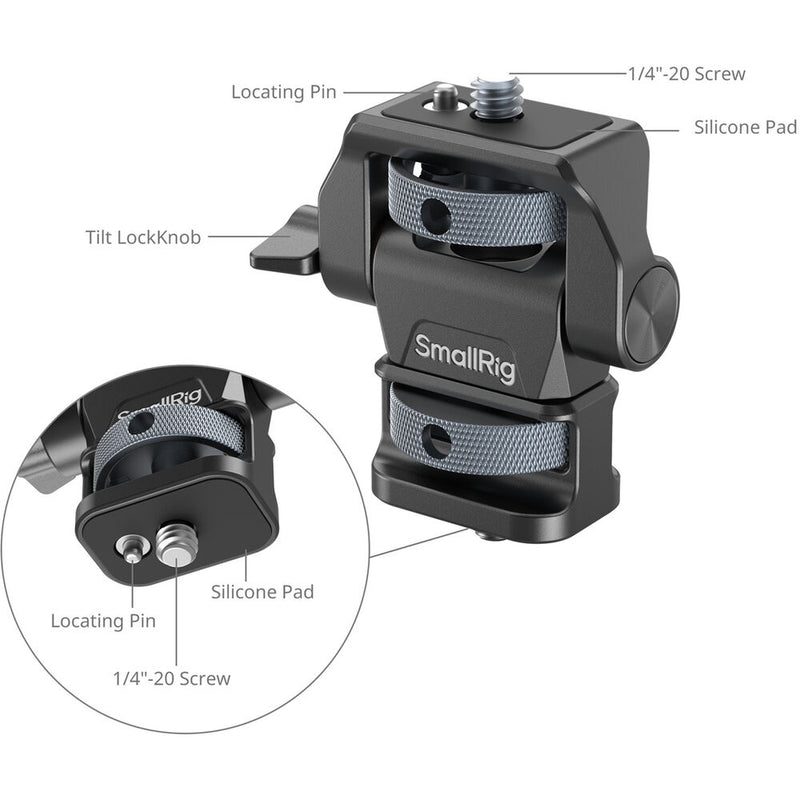SmallRig Swivel and Tilt Adjustable Monitor Support with 1/4"-20 Screws