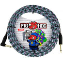 Pig Hog Vintage Series 1/4" Instrument Cable (Blue Graffiti, Straight to Right-Angle, 20')