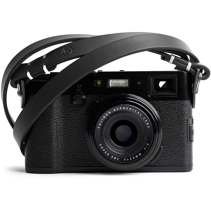 Evergreen Cases Minimalist Leather Camera Strap (Black, 28")