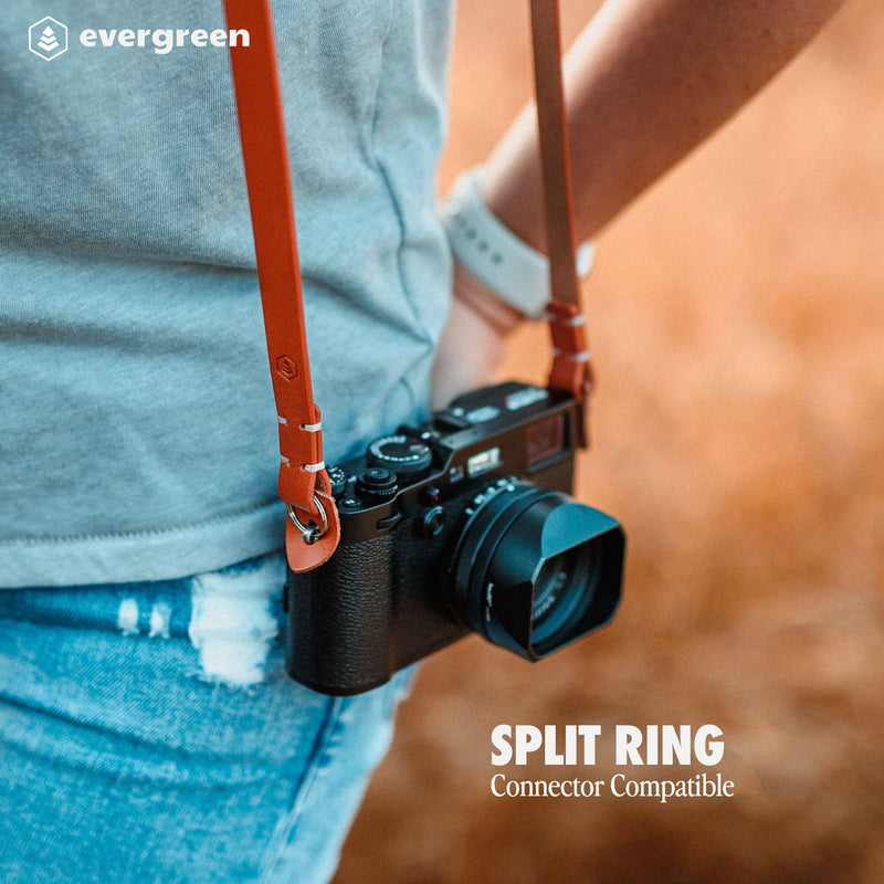 Evergreen Cases Minimalist Leather Camera Strap (Tan, 28")