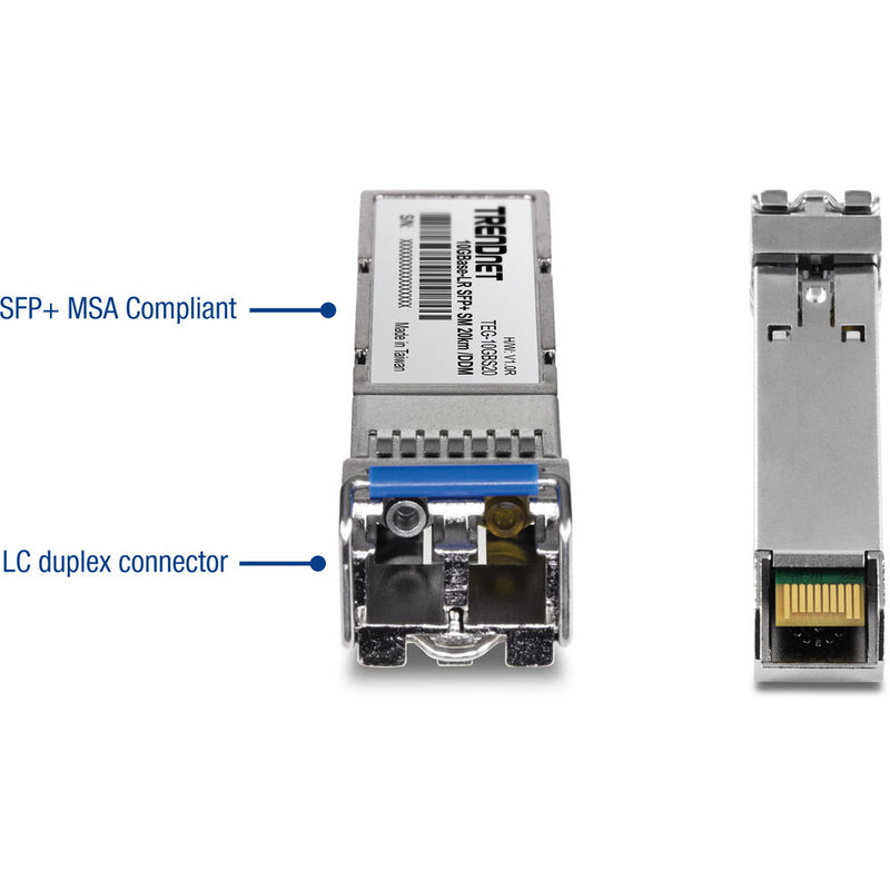 TRENDnet TEG-10GBS20 10G SFP+ Single-Mode LC Transceiver