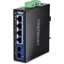 TRENDnet TI-G51SC 5-Port Gigabit Industrial DIN-Rail Switch with Multi-Mode SC Port