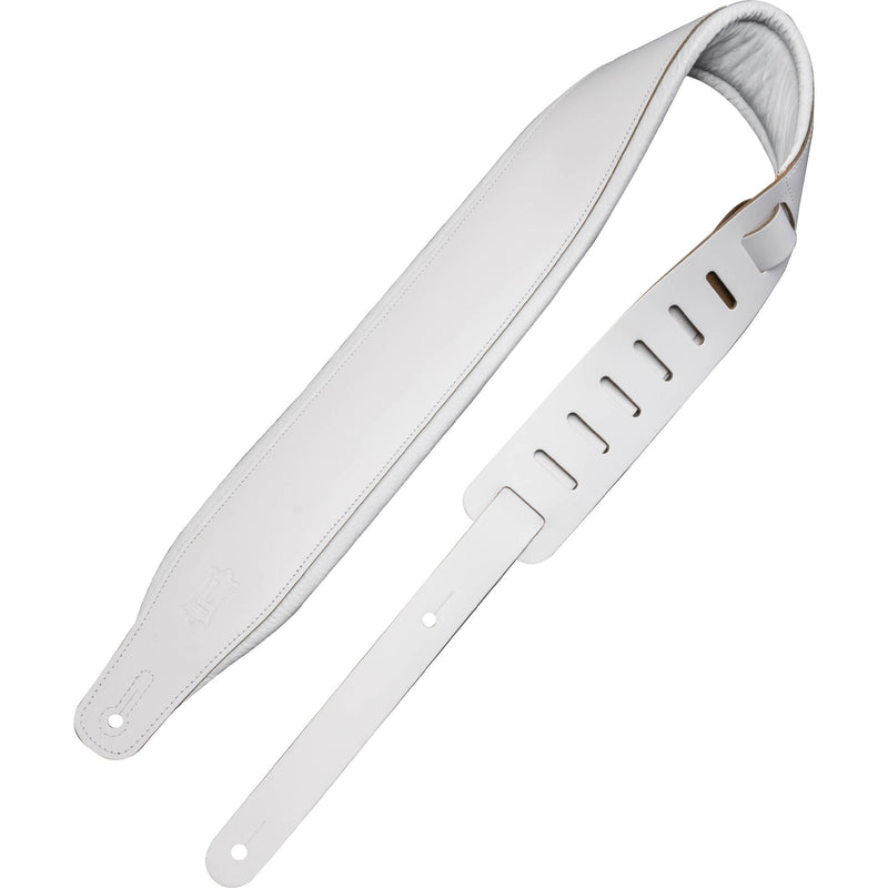 Levy's Amped Leather Series Guitar Strap (White)