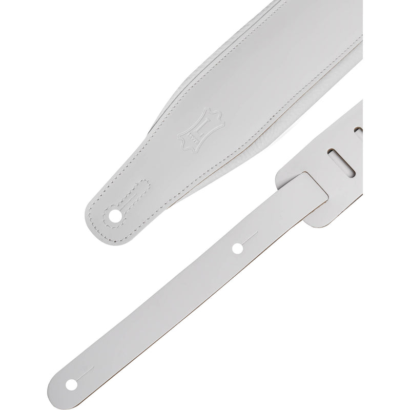 Levy's Amped Leather Series Guitar Strap (White)