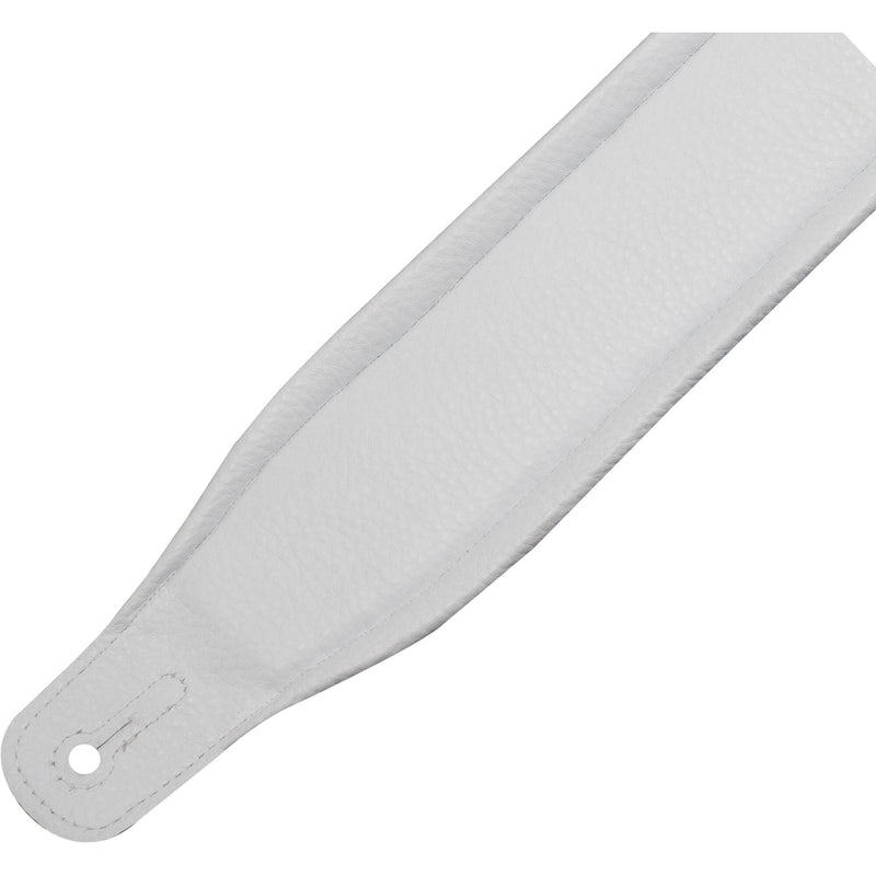 Levy's Amped Leather Series Guitar Strap (White)