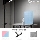 V-FLAT WORLD Duo-Board Double-Sided Background (Retro Tile Pink / Retro Tile Blue, 24 x 24")