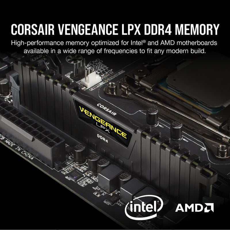 Corsair 16GB VENGEANCE Series DDR4 DIMM Memory Kit (2 x 8GB, Black)