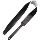 Levy's Amped Leather Series Guitar Strap (Black/White)