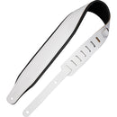 Levy's Amped Leather Series Guitar Strap (White/Black)