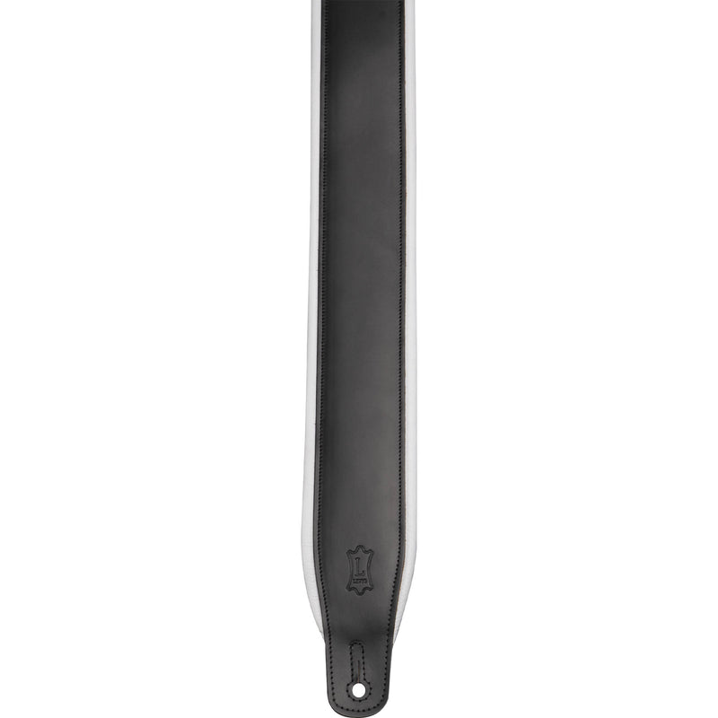 Levy's Amped Leather Series Guitar Strap (Black/White)