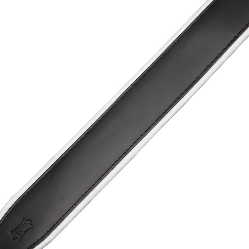 Levy's Amped Leather Series Guitar Strap (Black/White)