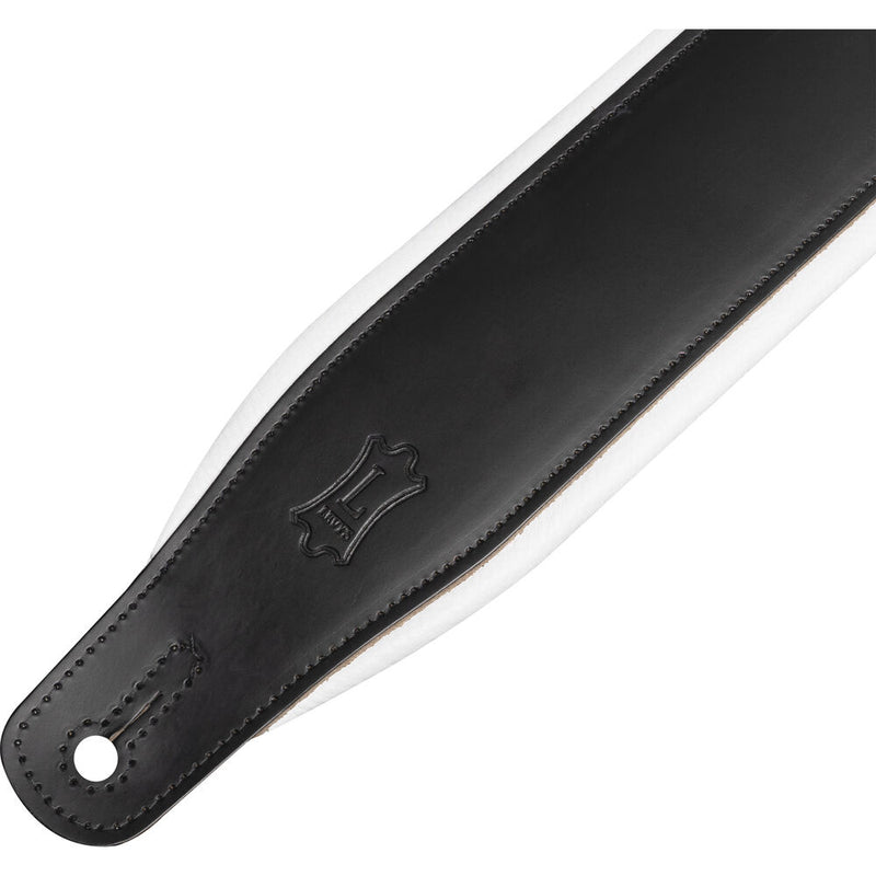 Levy's Amped Leather Series Guitar Strap (Black/White)