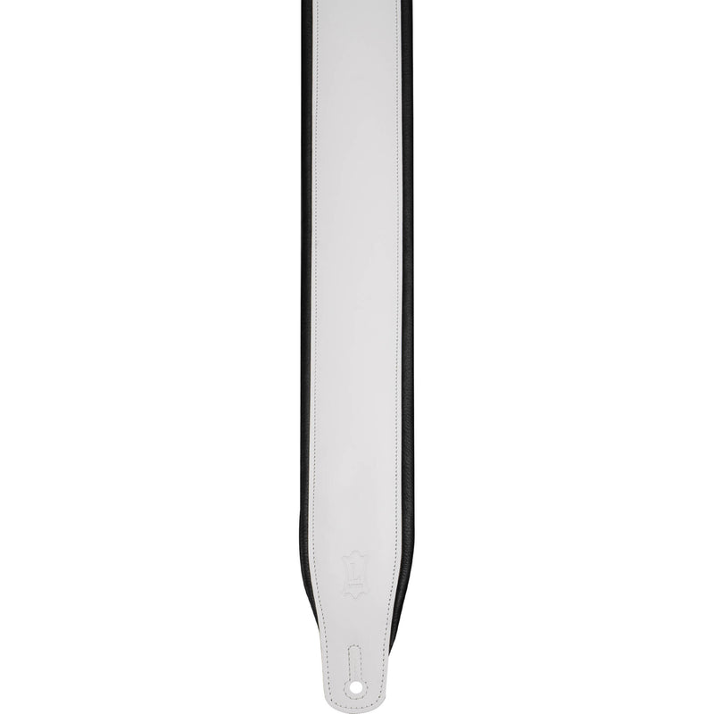Levy's Amped Leather Series Guitar Strap (White/Black)
