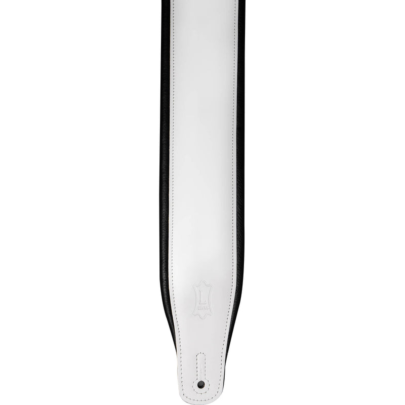 Levy's Amped Leather Series Guitar Strap (White/Black)