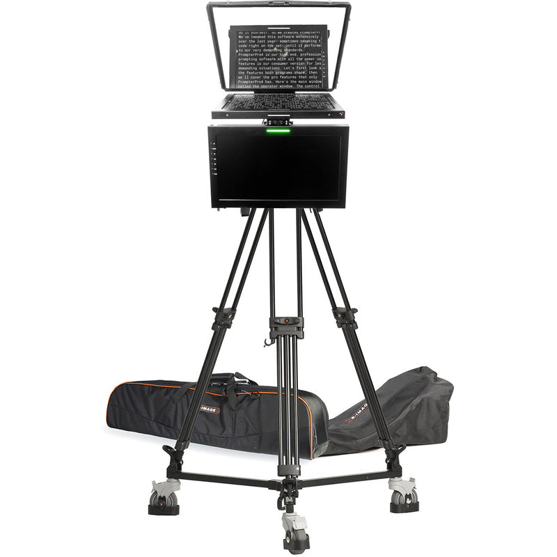 ikan 19" Widescreen Teleprompter with Talent Monitor, Tripod & Dolly Turnkey Kit