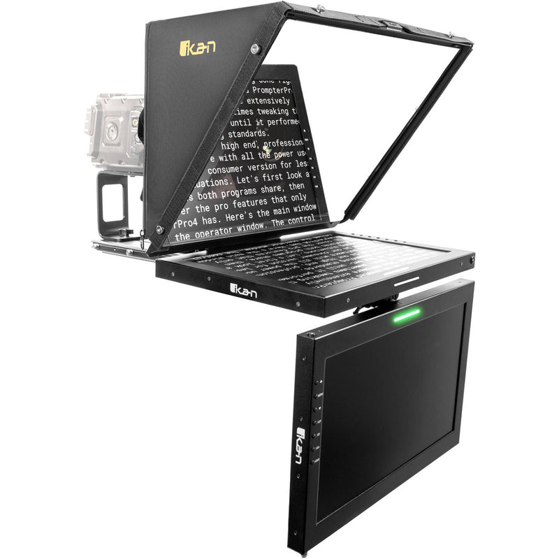 ikan 19" Widescreen Teleprompter with Talent Monitor, Tripod & Dolly Turnkey Kit
