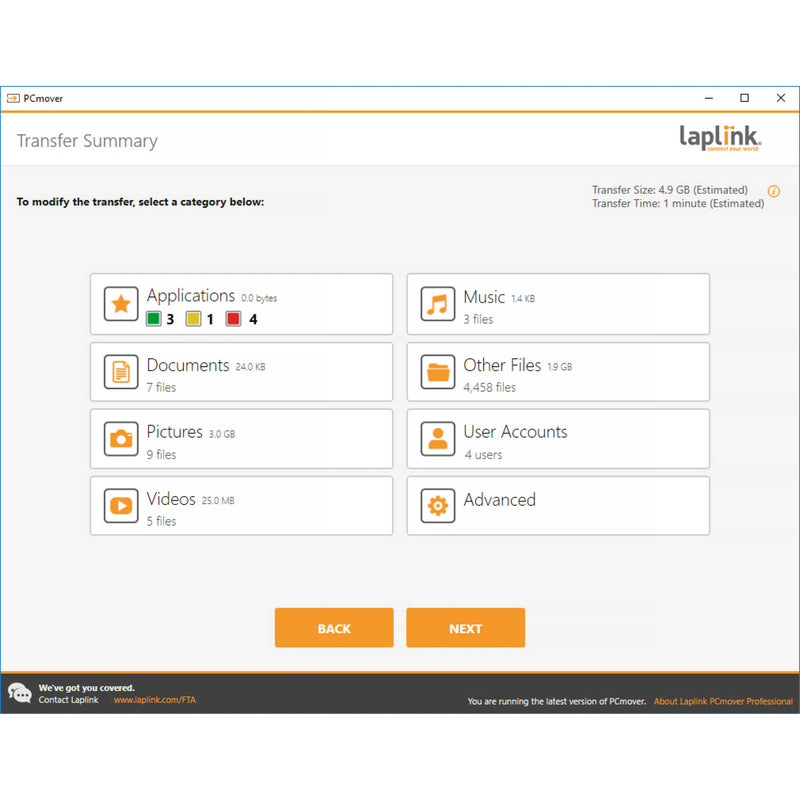 Laplink PCmover Professional 11 (2 Uses, Download)