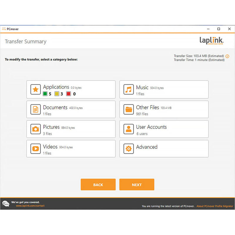 Laplink PCmover Profile Migrator (5 Licenses, Download)