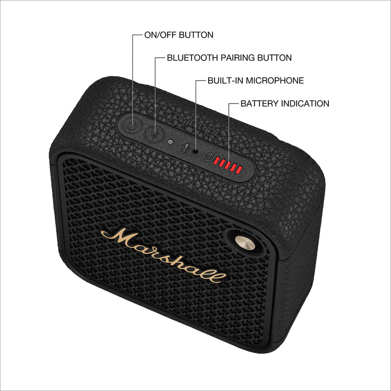 Marshall Willen II Portable Bluetooth Speaker (Black & Brass)