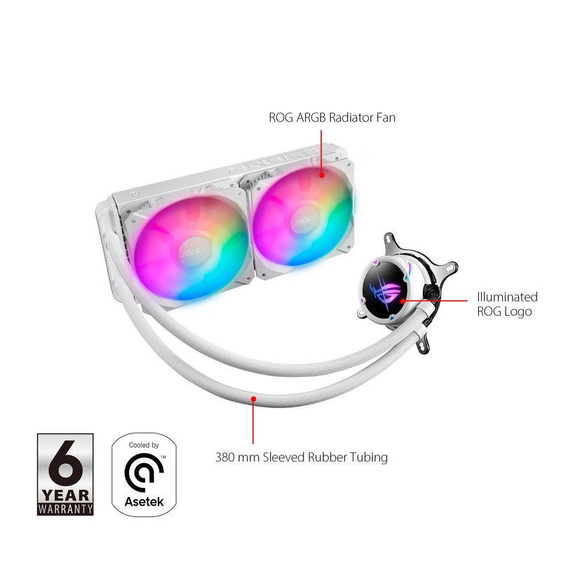 ASUS ROG STRIX LC II 240mm ARGB White Edition AIO Liquid CPU Cooler