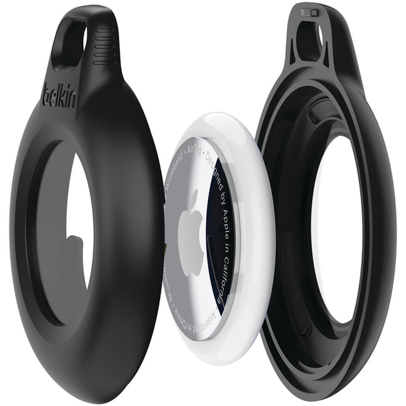 Belkin Waterproof AirTag Holder with Keyring (2-Pack, Black)