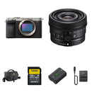 Sony a7CR Mirrorless Camera with 24mm f/2.8 Lens and Essentials+ Kit (Silver)