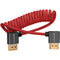 Kondor Blue Coiled Right-Angle High-Speed HDMI Cable (Cardinal Red, 12 to 24")