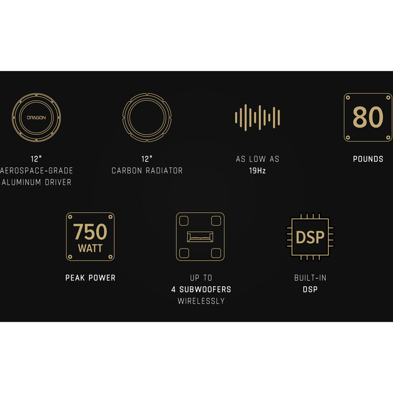 Nakamichi Wireless 12" Subwoofer Expansion for DRAGON Soundbar Systems