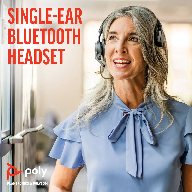 Poly Voyager 4310 Bluetooth Mono Headset with BT700 USB-A Dongle and Charging Stand (Microsoft Teams Certified)