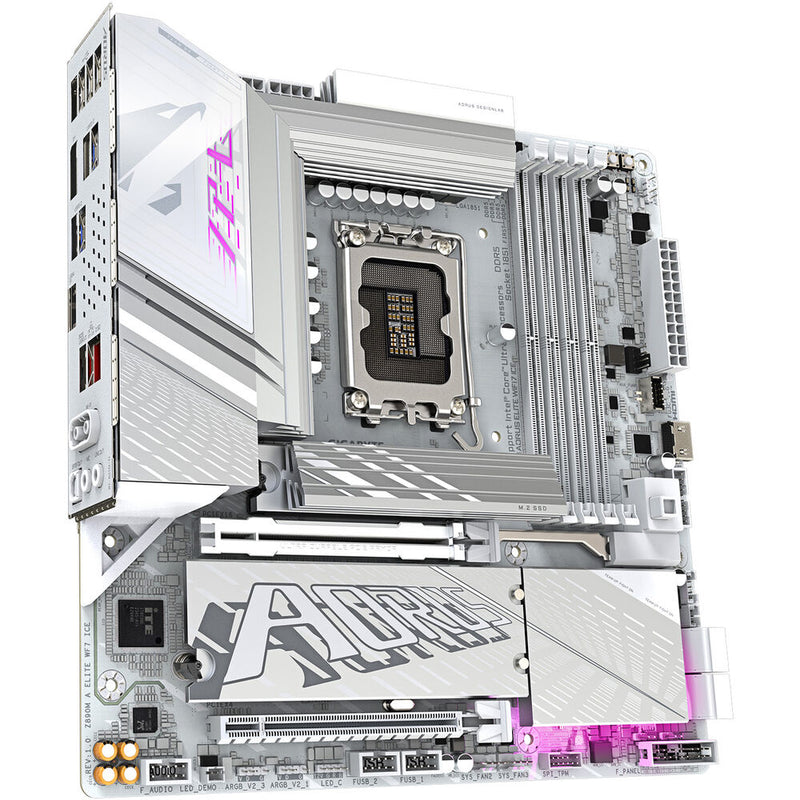 Gigabyte Z890M AORUS ELITE WIFI7 ICE LGA 1851 Micro-ATX Motherboard (Snow White)