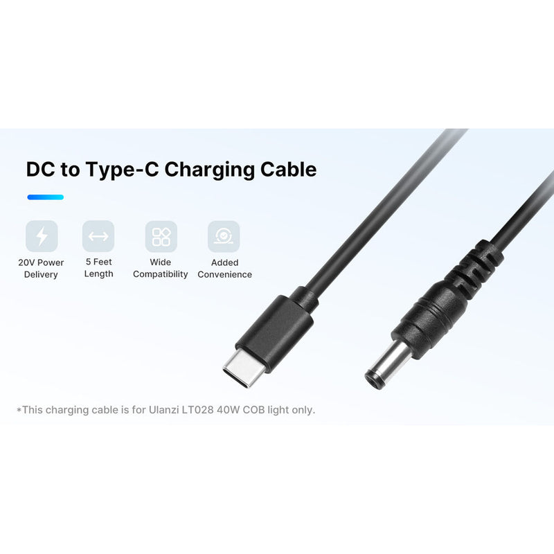 Ulanzi DC to USB-C Power Cable (5')