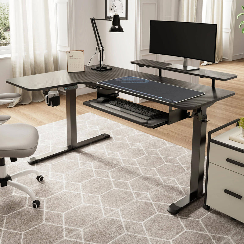 Eureka L-Shaped Standing Desk (Left, Black)