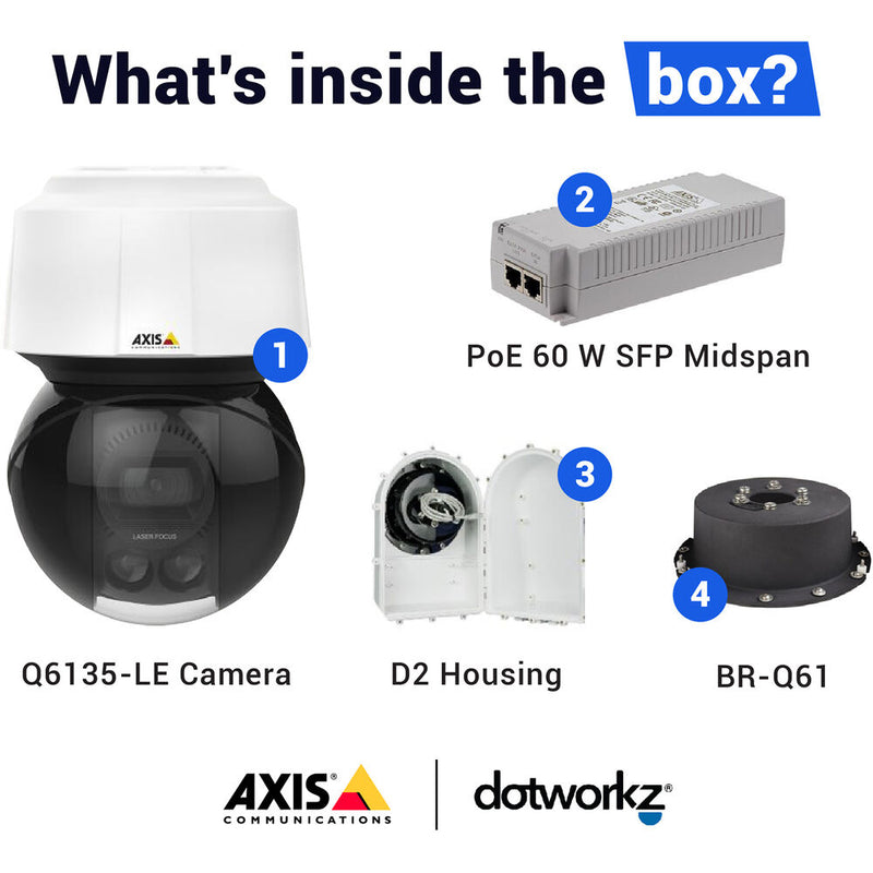 Dotworkz D2 Base Model Enclosure (Clear Lens) with Axis Communications Q6135-LE 1080p PTZ Network Camera (60 Hz)