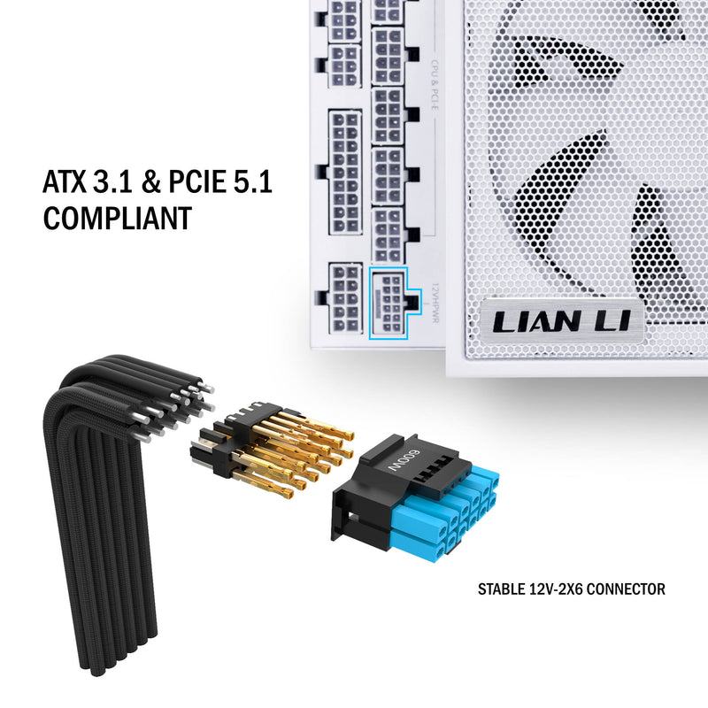 Lian Li Edge Series 1300W 80 Plus Platinum Modular ATX Power Supply (White)