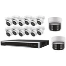 Hikvision 16-Channel 8MP NVR with 4TB HDD, 12 4MP Turret Cameras & 2 4MP Panoramic Turret Cameras Kit