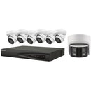 Hikvision 8-Channel 8MP NVR with 2TB HDD, 6 4MP Turret Cameras & 1 AcuSense 4MP Panoramic Turret Cameras Kit