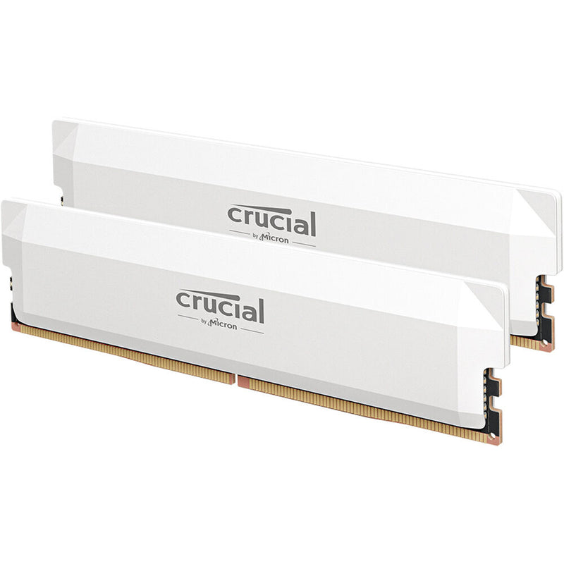 Crucial 32GB Pro Overclocking DDR5 6400 MT/s UDIMM Memory Kit (2 x 16GB, White)