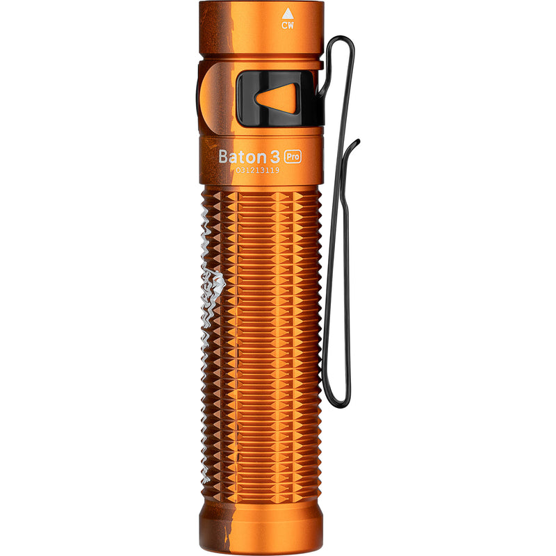 Olight Baton 3 Pro Rechargeable Flashlight (Limited Edition Orange Skeleton)