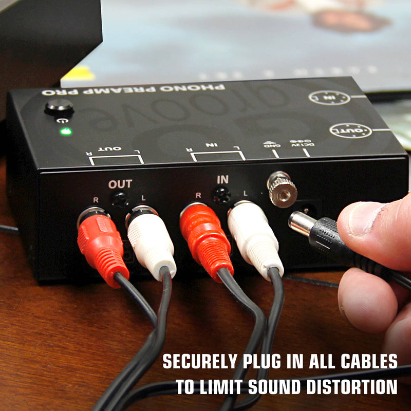 GOgroove SonaVERSE Phono Preamp Pro with RCA/DIN Connection