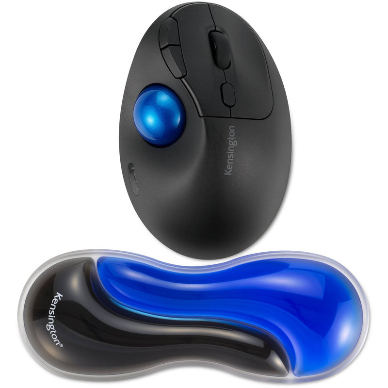 Kensington Slim Duo Gel Mouse/Trackball Wrist Rest (Blue and Black)