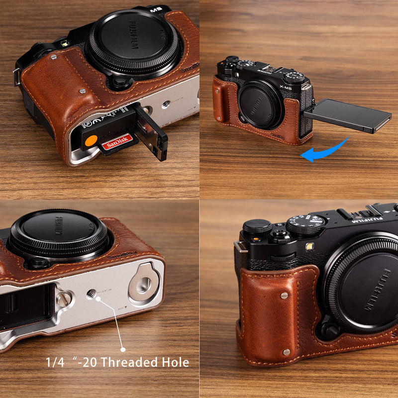 SmallRig Leather Half Case Kit for FUJIFILM X-M5 (Brown)