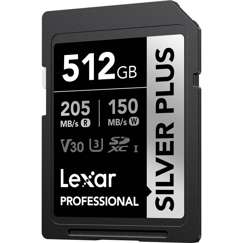 Lexar 512GB Professional SILVER PLUS UHS-I SDXC Memory Card