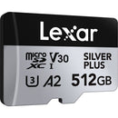 Lexar 512GB Professional SILVER PLUS UHS-I microSDXC Memory Card with SD Adapter