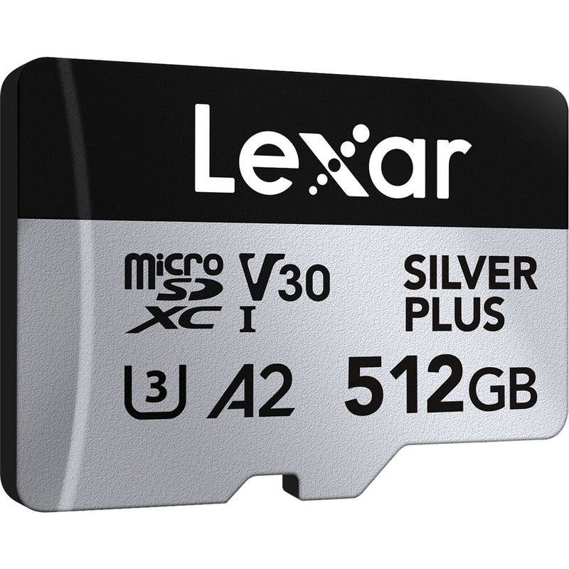 Lexar 512GB Professional SILVER PLUS UHS-I microSDXC Memory Card with SD Adapter