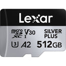 Lexar 512GB Professional SILVER PLUS UHS-I microSDXC Memory Card with SD Adapter